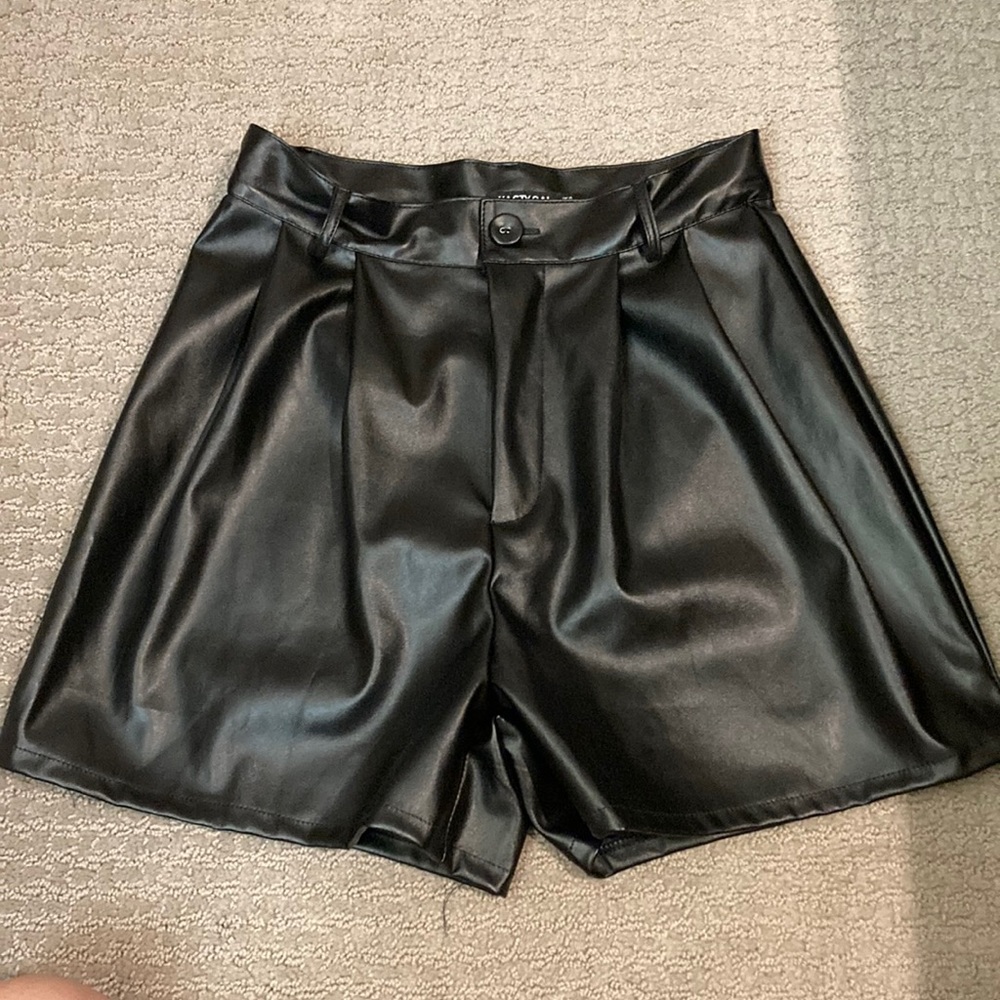Nasty Gal High Waisted Faux Leather Shorts